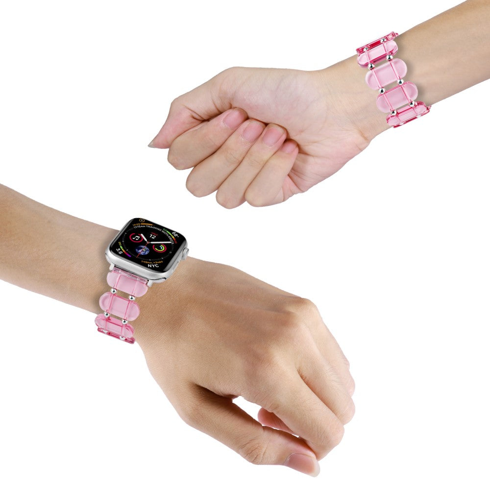 Apple Watch 49mm / 45mm / 44mm / 42mm Elastic Resin Watch Band - Transparent Pink#serie_1