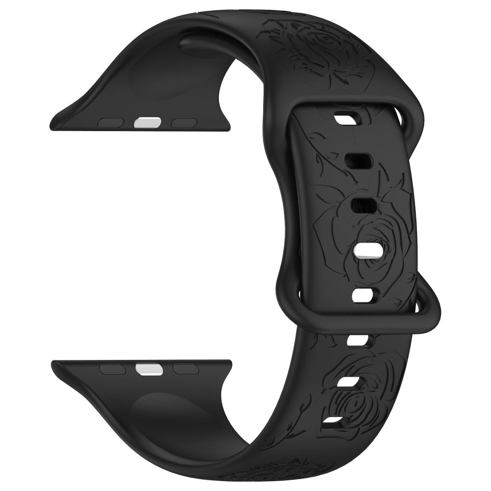 Holdbart Silikone Universal Rem passer til Apple Smartwatch - Sort#serie_6