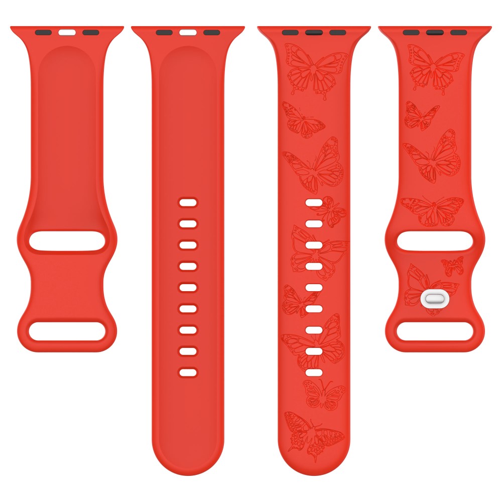 Rigtigt Fed Silikone Universal Rem passer til Apple Smartwatch - Pink#serie_11