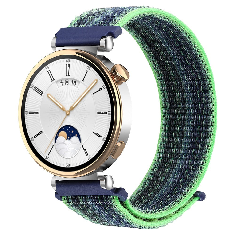 Huawei Watch GT 4 41mm / Garmin Venu 3S Nylon Watch Strap 18mm Sports Watchband - Bright Green+Blue#serie_4