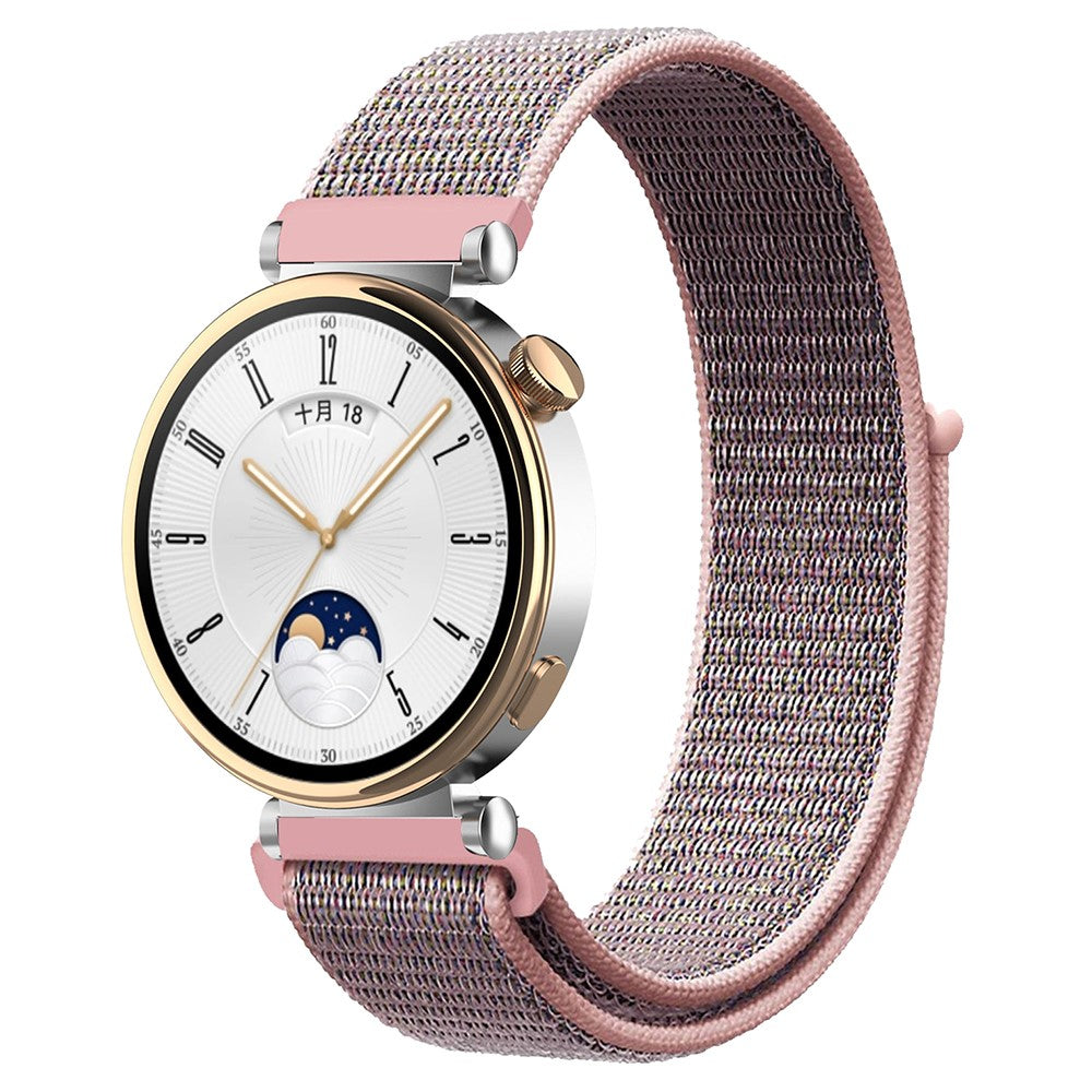 Huawei Watch GT 4 41mm / Garmin Venu 3S Watch Band 18mm Nylon Loop Adjustable Wrist Strap - Pink#serie_2