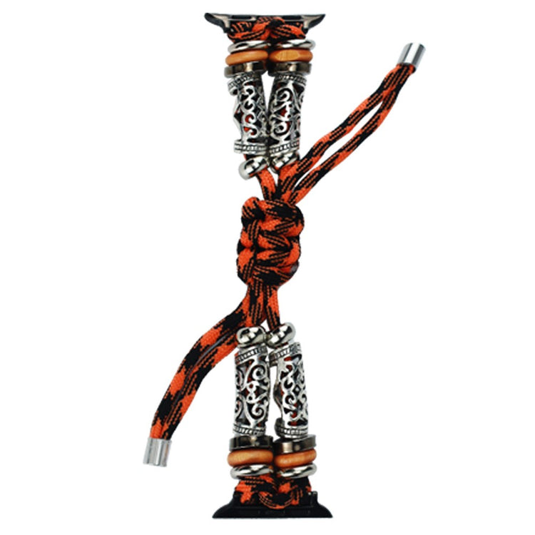 Apple Watch 49mm / 45mm / 44mm / 42mm Watch Strap Bead Braided Rope - Orange#serie_2