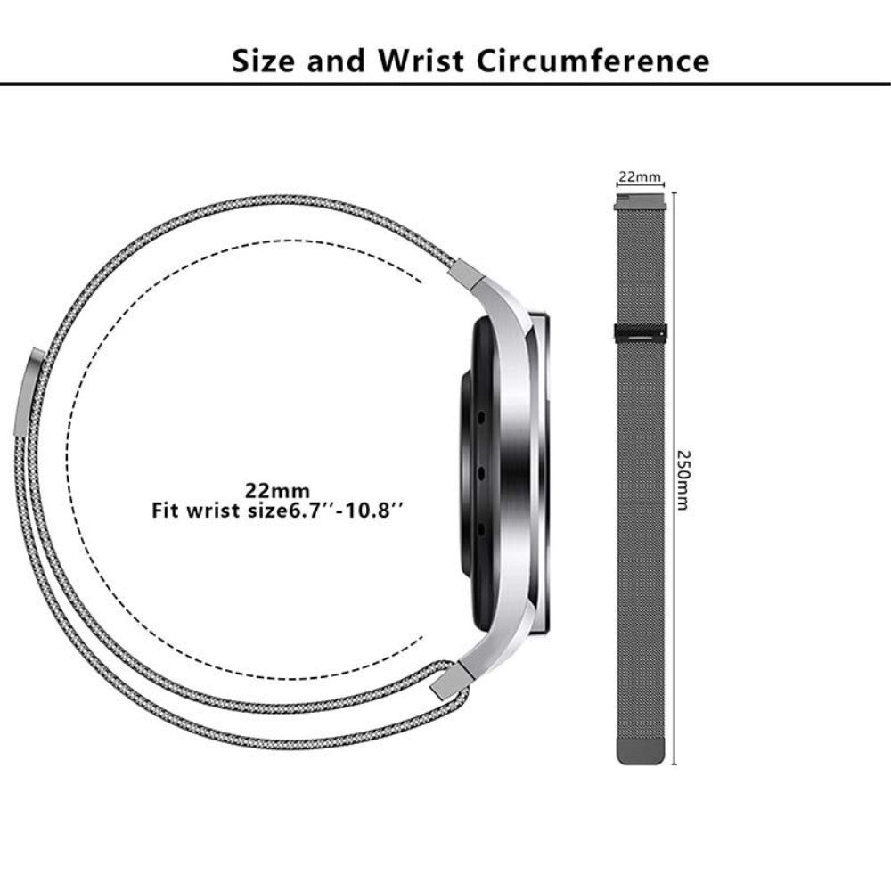 Meget Godt Metal Universal Rem passer til Smartwatch - Sølv#serie_7