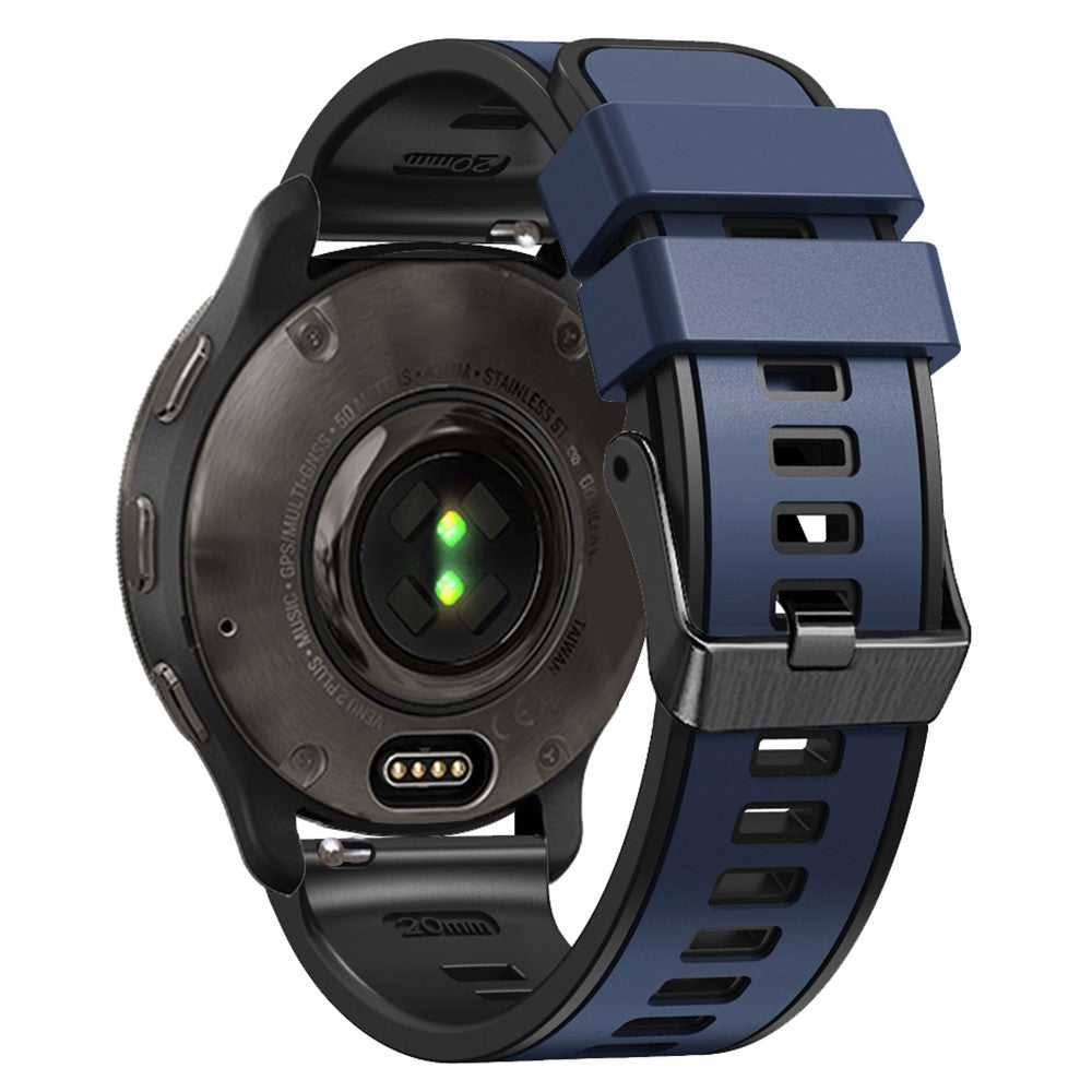 18mm Universal dual color silicone strap - Dark Blue / Black#serie_1
