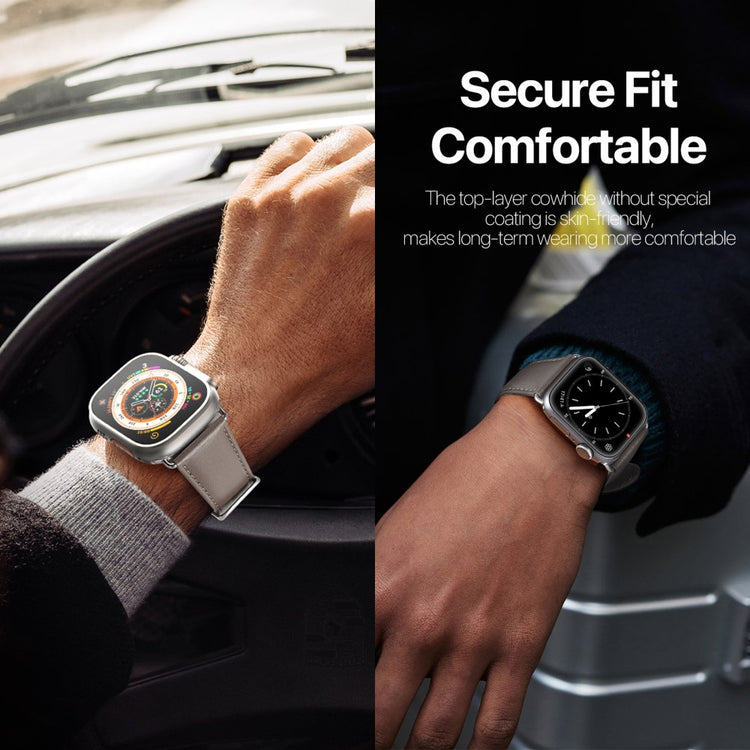 Skøn Metal Og Kunstlæder Universal Rem passer til Apple Smartwatch - Sølv#serie_4