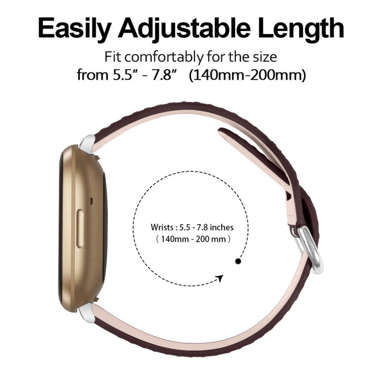 Ægte Læder Universal Rem passer til Fitbit Sense 2 / Fitbit Versa 4 - Brun#serie_5