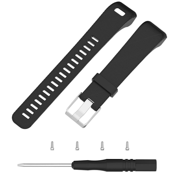 Yndigt Garmin Vivosmart HR+ Silikone Rem - Sort#serie_8