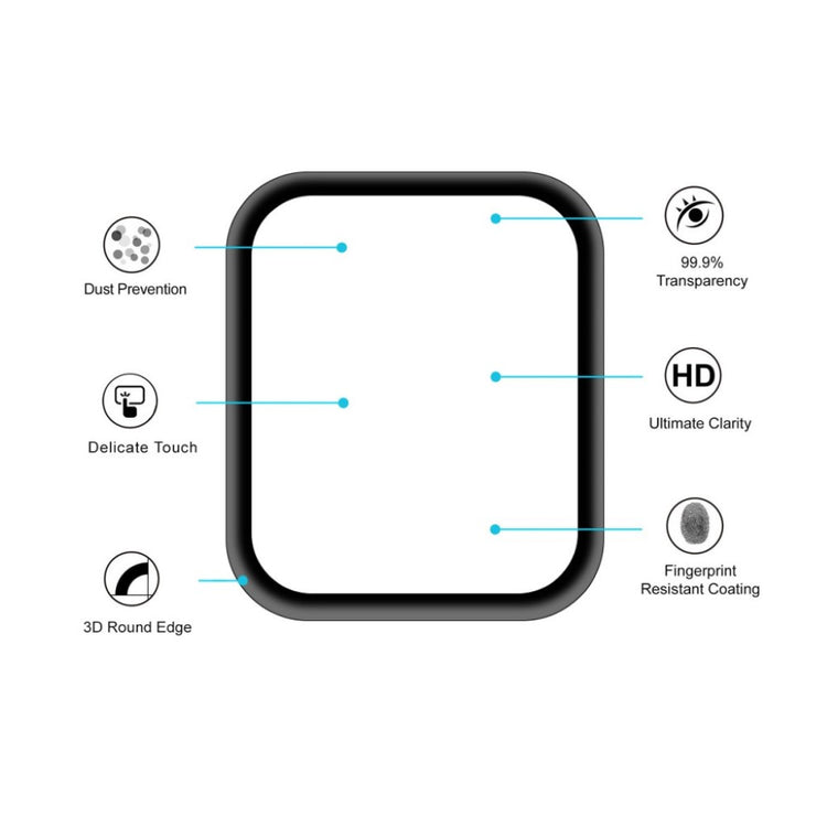 Apple Watch Series 4 44mm / Apple Watch 44mm Hærdet Glas Skærmbeskytter - Gennemsigtig#serie_212