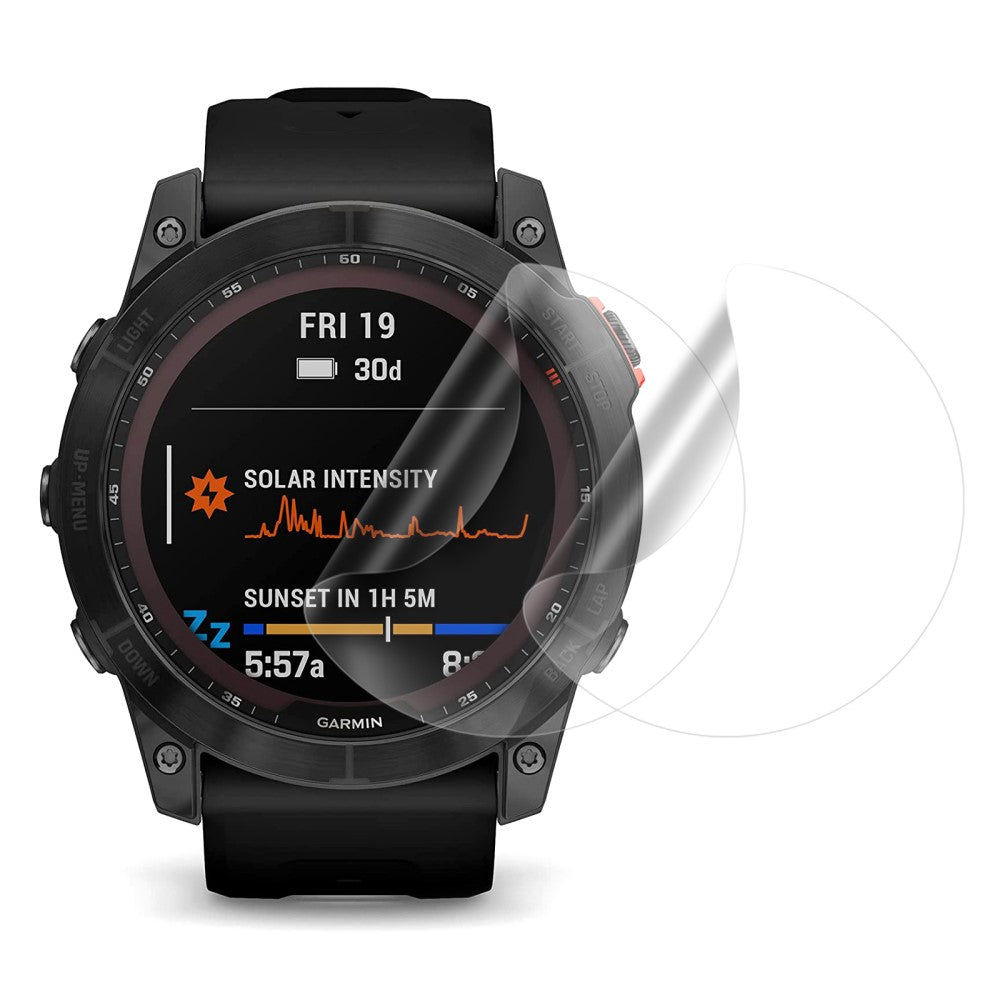 2stk Garmin Fenix 7X Plastik Skærmbeskytter - Gennemsigtig#serie_179