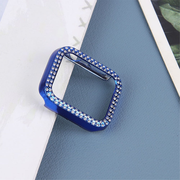 Apple Watch Series 7 45mm Beskyttende Plastik og Rhinsten Bumper  - Blå#serie_6
