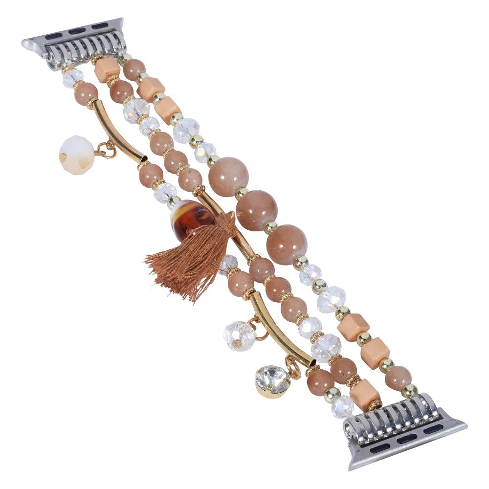 Meget hårdfør Apple Watch Series 7 45mm Rhinsten Rem - Brun#serie_1