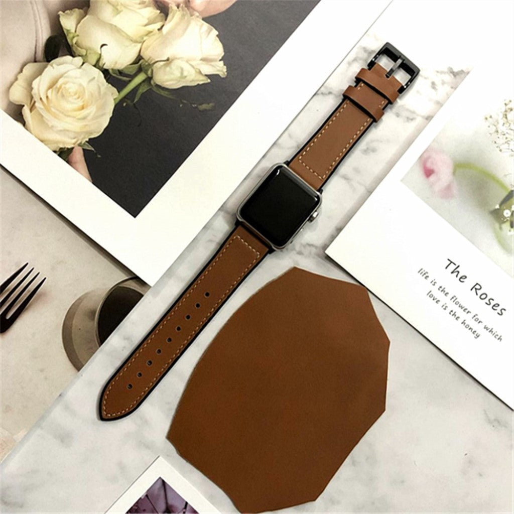 Helt vildt fed Apple Watch Series 4 44mm Ægte læder Rem - Brun#serie_5