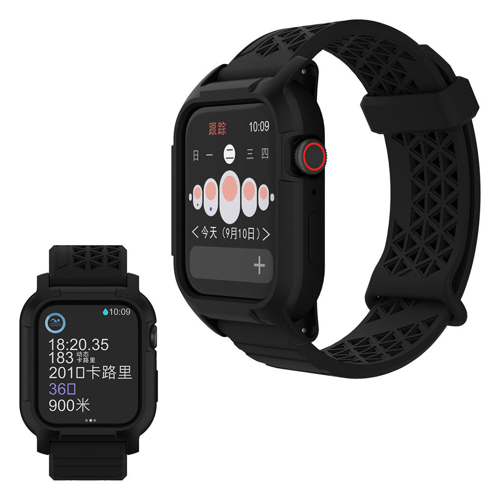 Apple Watch Series 5 44mm / Apple Watch 44mm Silikone Rem - Sort#serie_1