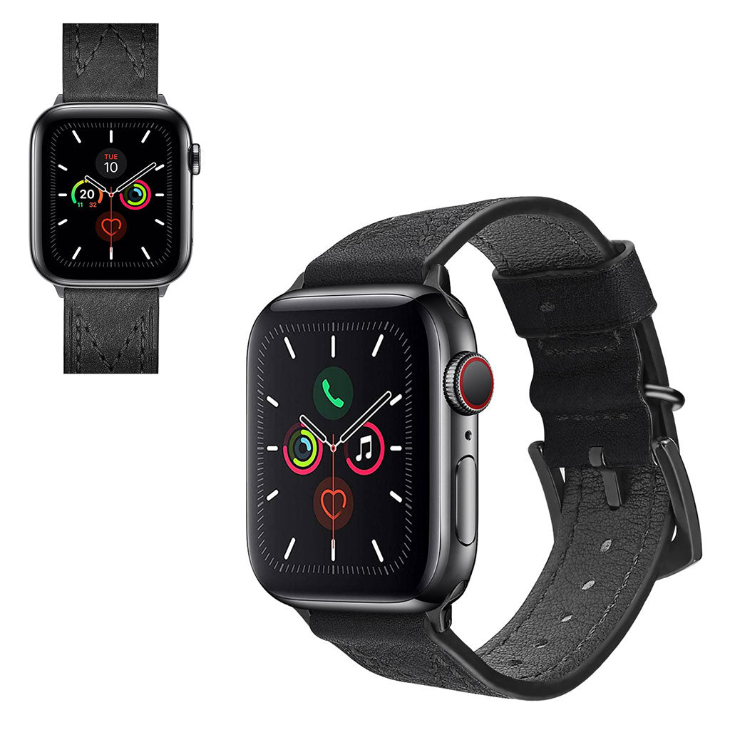 Meget cool Universal Apple Ægte læder Rem - Sort#serie_1