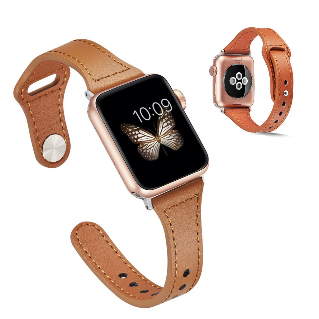 Rigtigt skøn Universal Apple Ægte læder Rem - Brun#serie_1