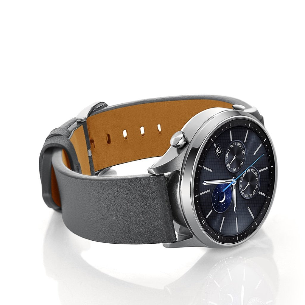 Samsung Gear S3 / Samsung Gear S3 Frontier Ægte læder Rem - Sølv#serie_2