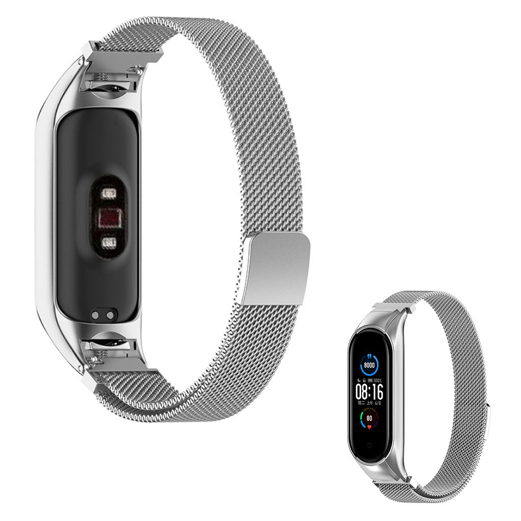 Yndigt Xiaomi Mi Smart Band 6 / Xiaomi Mi Band 5 Metal Rem - Sølv#serie_1