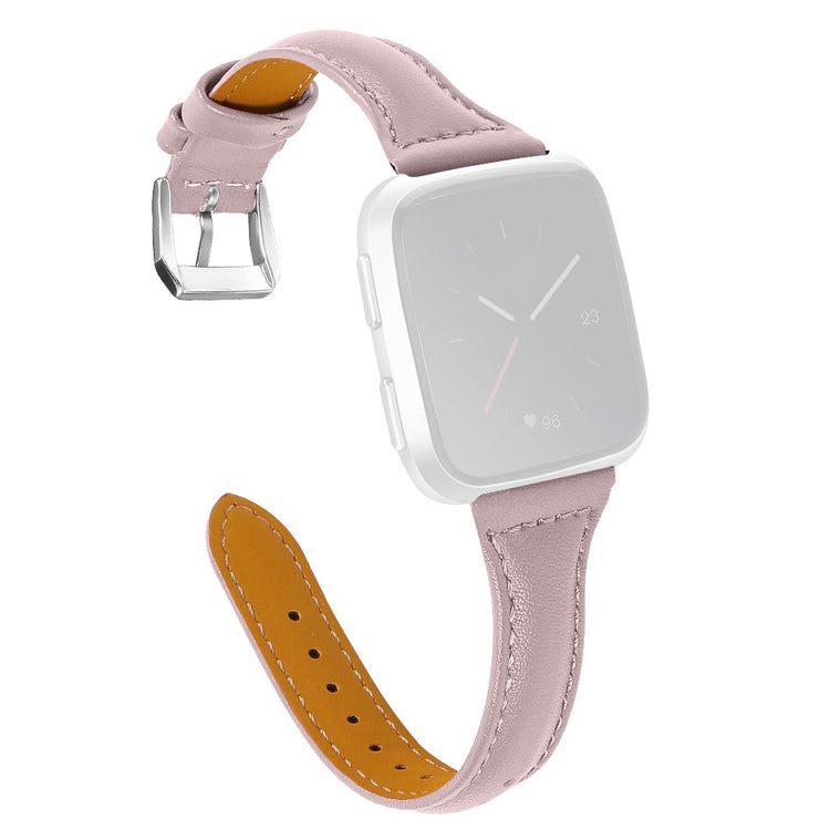 Elegant Fitbit Versa 2 / Fitbit Versa Lite Ægte læder Rem - Brun#serie_3