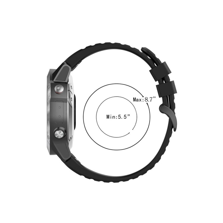 Mega kønt Garmin Fenix 6 Silikone Rem - Sort#serie_1