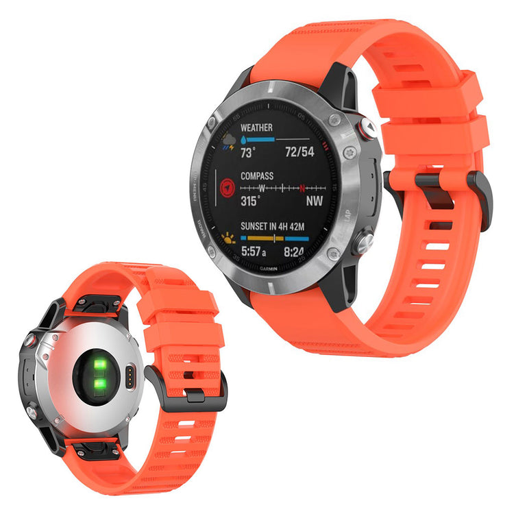 Mega kønt Garmin Fenix 6 Silikone Rem - Orange#serie_12