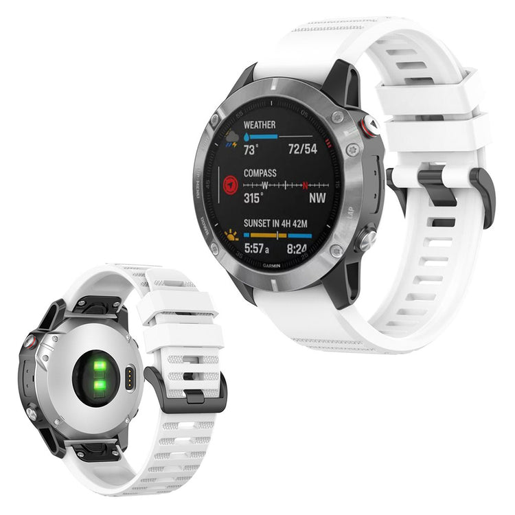 Mega kønt Garmin Fenix 6 Silikone Rem - Hvid#serie_2