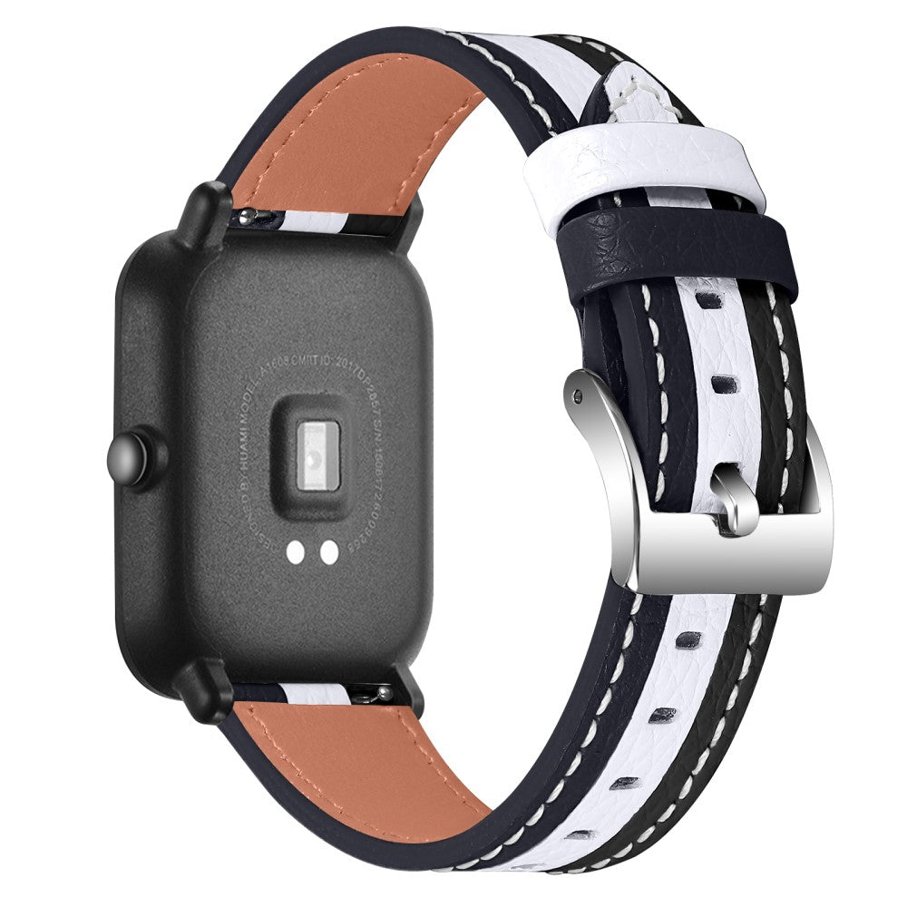 Mega holdbart Amazfit Bip / Amazfit Bip Lite Ægte læder Rem - Hvid#serie_1