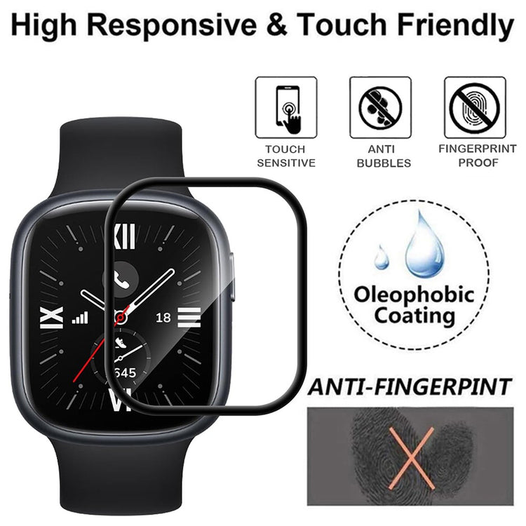 Honor Watch 4 Silicone 3D Curved Screen Protector - Black#serie_8