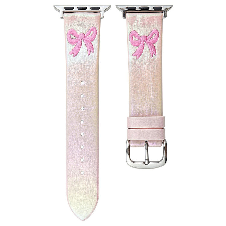 Apple Watch Series 41mm - 40mm - 38mm Watch Band Bowknot Leather Strap - Gradient Light Pink#serie_2