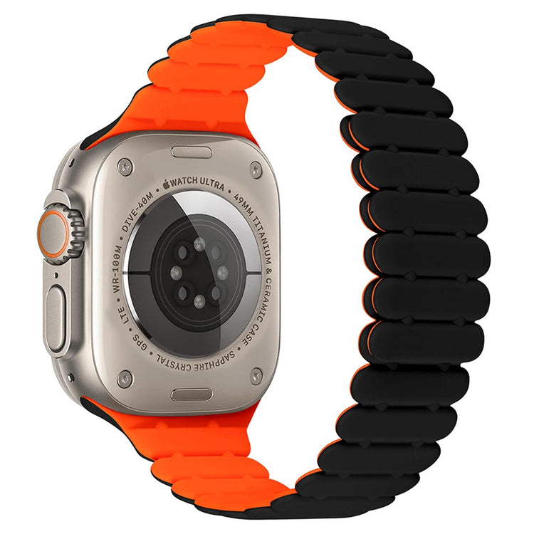 Apple Watch Series 49mm - 45mm - 44mm - 42mm Bamboo Joint Strap - Black+Orange#serie_2