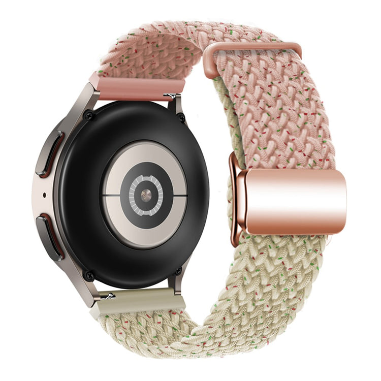 Huawei Watch GT 3 42mm / GT 3 Pro 43mm Universal 20mm Watch Strap Magnetic Buckle Woven Wrist Band - Confetti Pink+Starlight / Rose Gold Buckle#serie_6