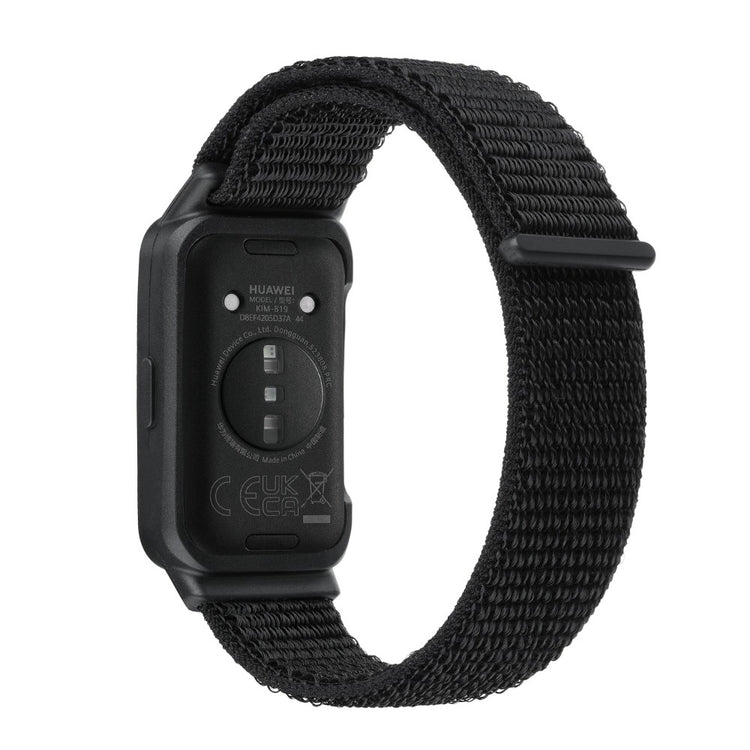 Huawei Band 8 / 9 Nylon Loop Watch Strap with Integrated Flexible Protective Case - Black#serie_10