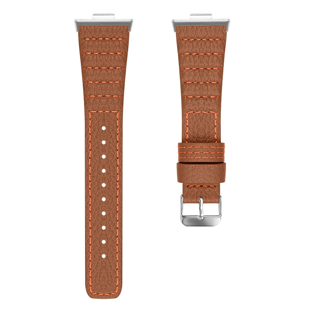 Huawei Watch Fit 3 Watch Strap Stitching Lines Wave Vegan Leather Wrist Band - Brown#serie_4