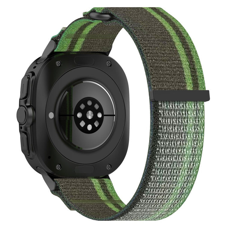 Samsung Galaxy Watch Ultra 47mm Nylon Watch Band Loop Fastener Adjustable Wrist Strap - Blackish Green#serie_7