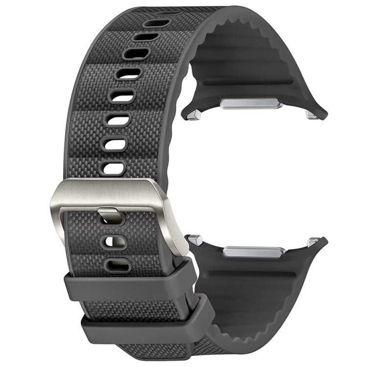 Samsung Galaxy Watch Ultra 47mm Silicone Coated Nylon Watch Band Adjustable Strap - Dark Grey#serie_1