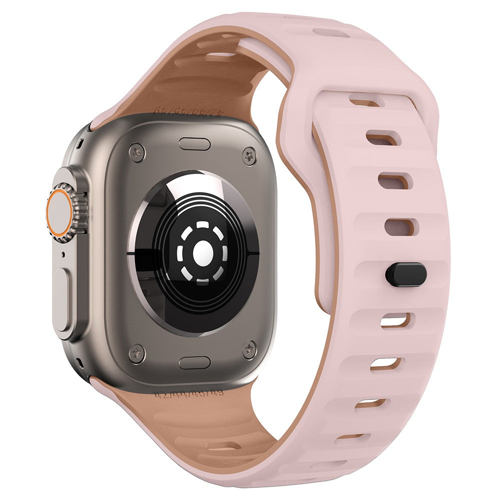 KALEBOL Apple Watch Series 41mm - 40mm - 38mm Silicone Watch Band Dual Color - Pink+Rose Grey#serie_5