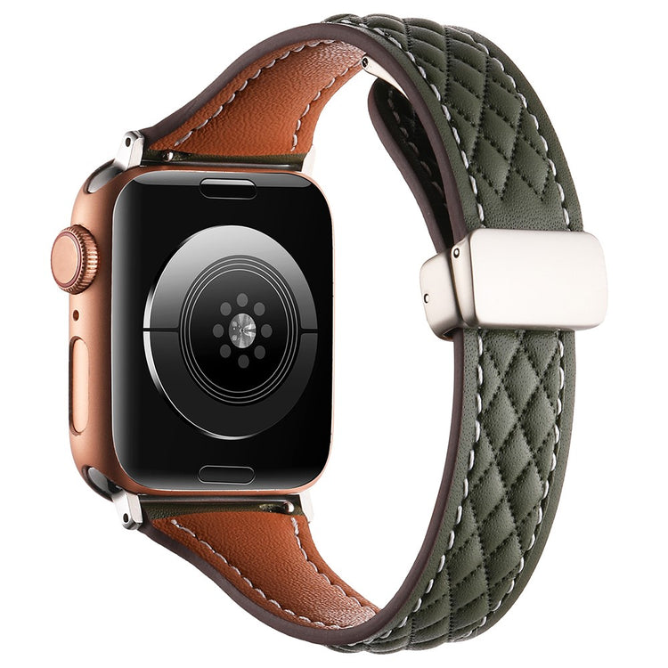 KALEBOL Apple Watch Series 41mm - 40mm - 38mm Genuine Leather Watch Strap - Olive Green#serie_1