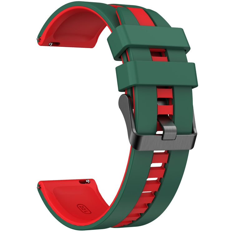 Huawei Watch GT 3 42mm / GT 3 Pro 43mm Universal 20mm Smartwatch Strap Silicone Wrist Band - Blackish Green+Red#serie_11