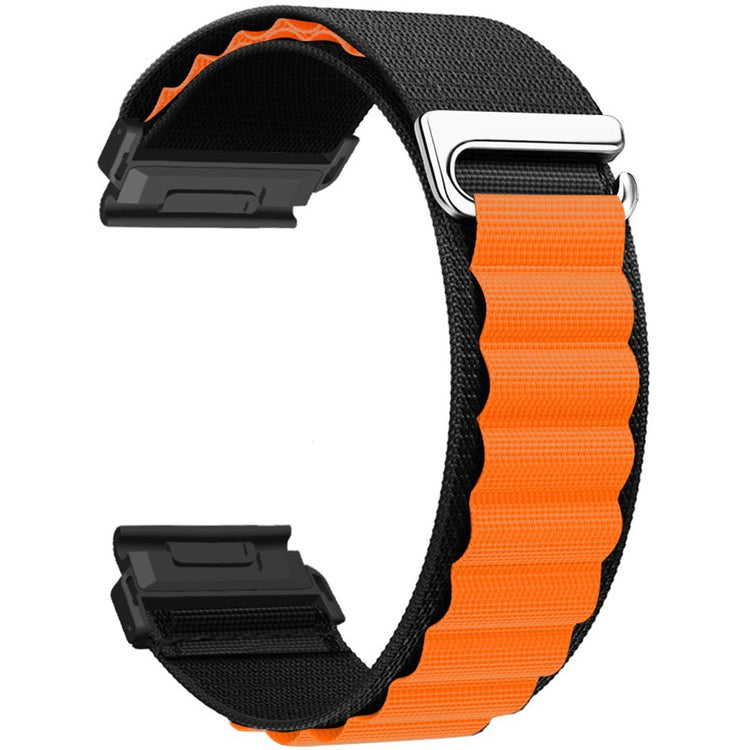 Garmin Fenix 7X Pro / 7X Watch Band 26mm Quick Release C Buckle Nylon Watch Strap - Black+Orange#serie_5