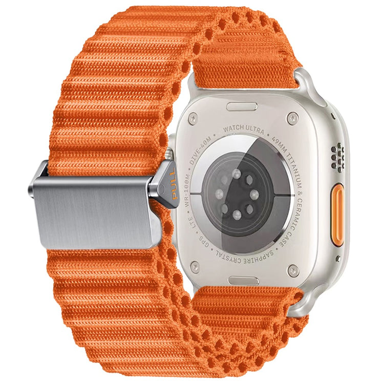 Apple Watch Series 49mm - 45mm - 44mm - 42mm Wavy Texture Nylon Strap - Orange#serie_1