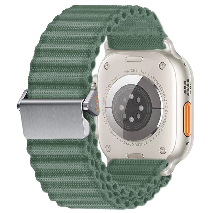 Apple Watch Series 49mm - 45mm - 44mm - 42mm Wavy Texture Nylon Strap - Army Green#serie_3