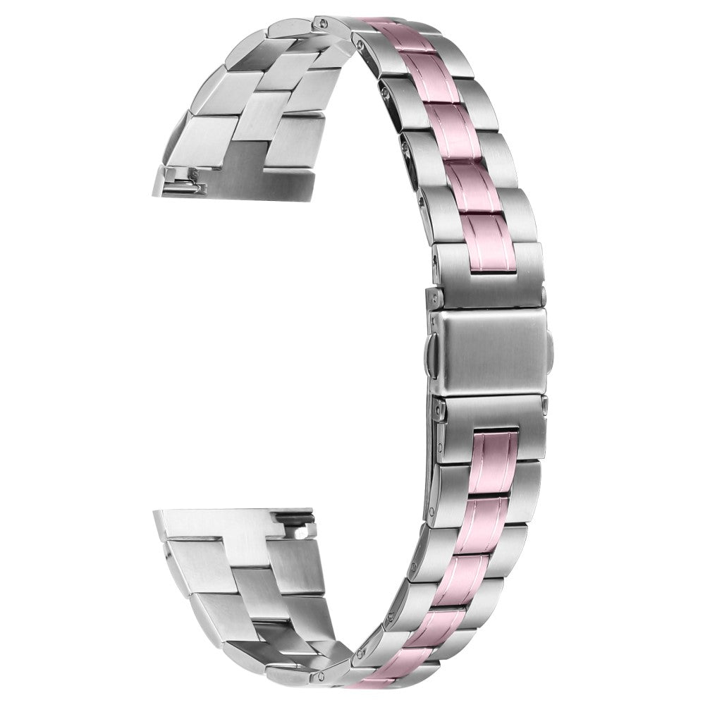 Samsung Galaxy Watch 46mm Watch Band Folding Clasp Buckle Stainless Steel Strap - Silver+Rose Pink#serie_4