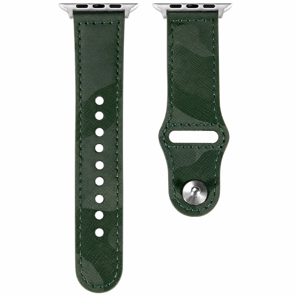 KALEBOL Apple Watch Series 41mm - 40mm - 38mm Genuine Cow Leather Strap Camouflage - Green#serie_6