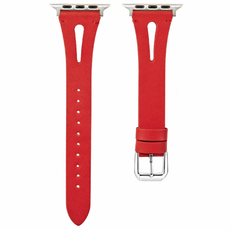 KALEBOL Apple Watch Series 41mm - 40mm - 38mm Water-Drop Genuine Cow Leather Strap - Red#serie_4