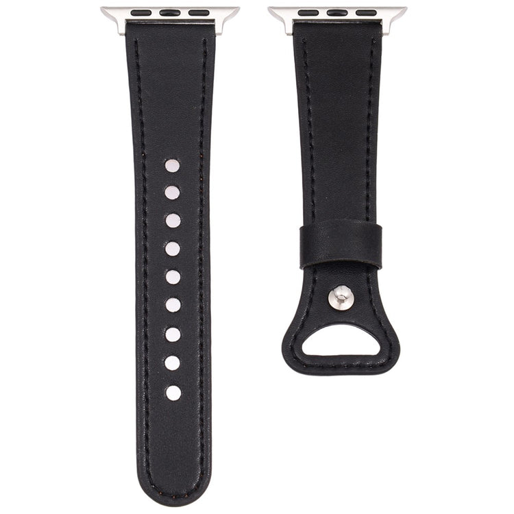 KALEBOL Apple Watch Series 41mm - 40mm - 38mm Genuine Cow Leather Watch Band - Black#serie_1