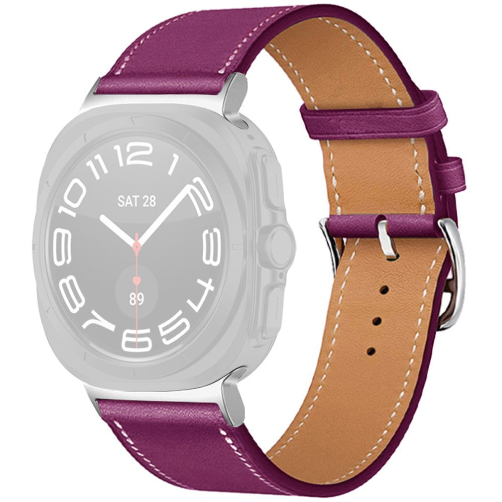 Watch Strap Samsung Galaxy Watch Ultra 47mm Genuine Cow Leather Wrist Band - Wine Red#serie_8