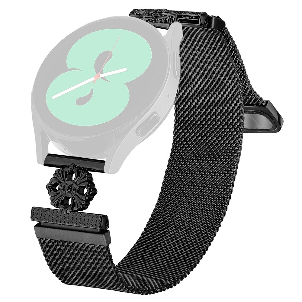 Garmin D2 Air X10 / Bounce Milanese Band Flower Stainless Steel Magnetic Mesh Watch Strap - Black#serie_1