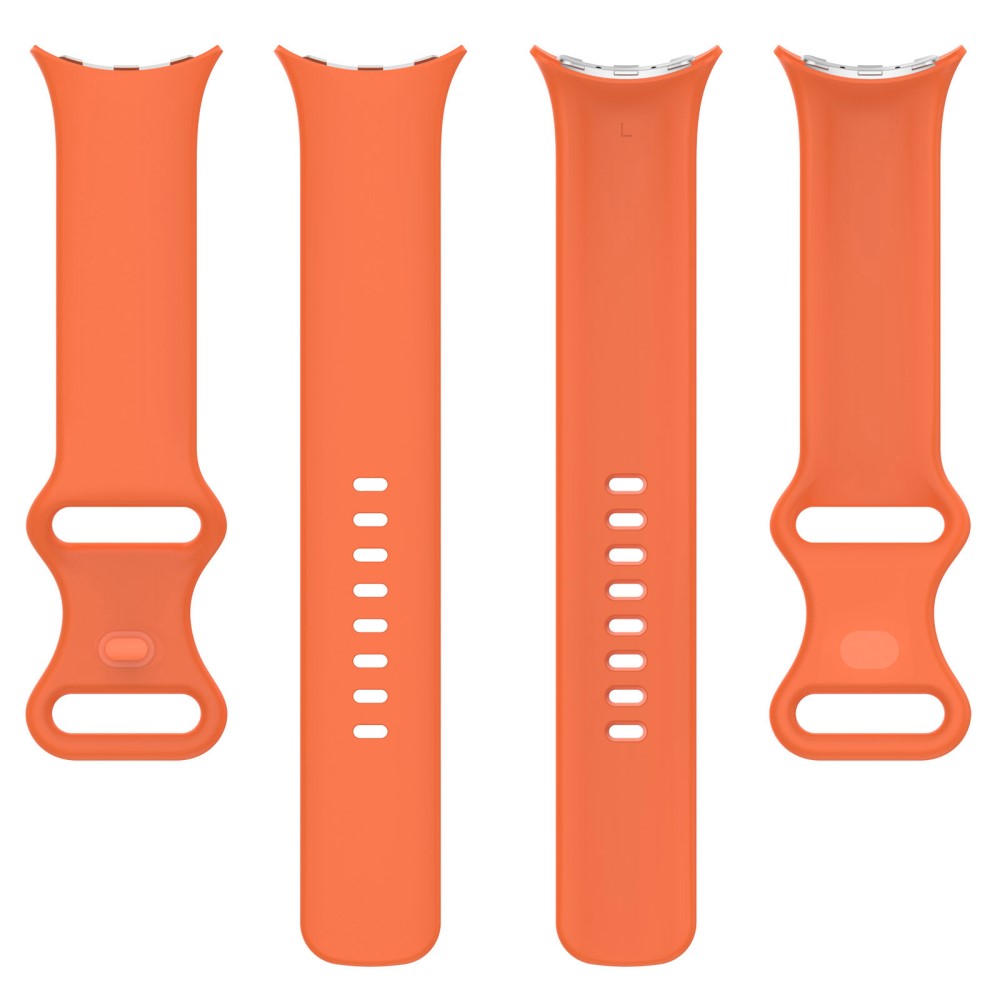 Google Pixel Watch 3 45mm Replacement Strap 8 Shape Silicone Watch Band with Color Buckle, Size S - Orange#serie_3