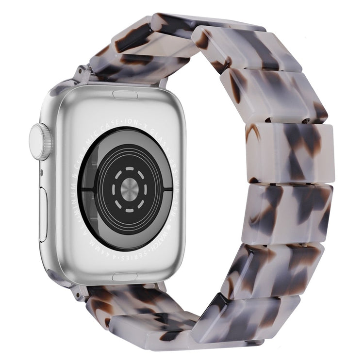 Apple Watch Series 41mm - 40mm - 38mm Resin Blocks Strap - Brown+White#serie_10