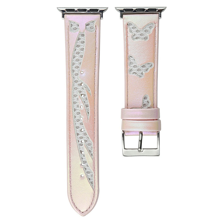 Mesh and Leather Strap for Apple Watch Series 49mm - 45mm - 44mm - 42mm - Light Pink#serie_3