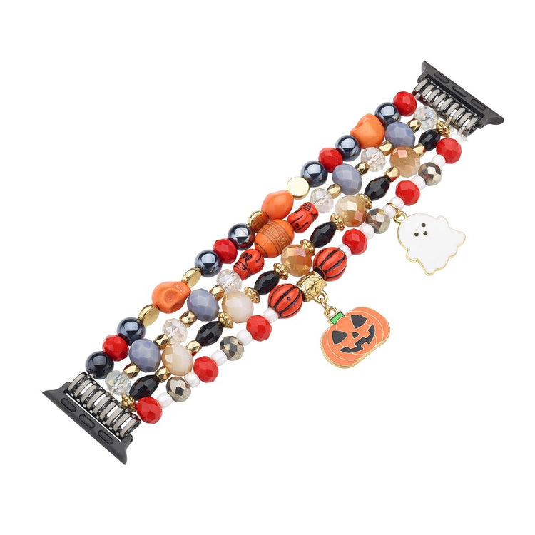 Halloween Beaded Strap Apple Watch Series 49mm - 45mm - 44mm - 42mm - White Ghost#serie_1